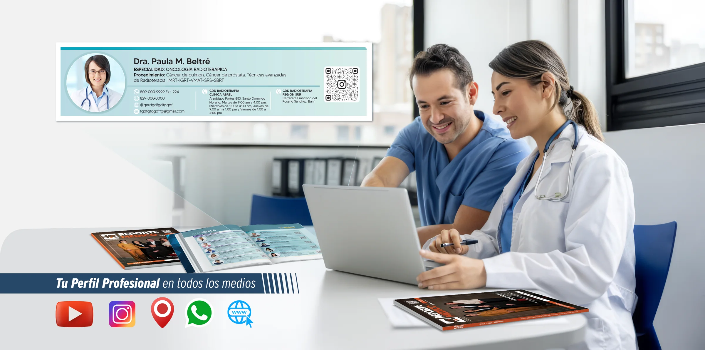 Suma tu perfil profesional a la Guía Médica de Reporte Médico: impresa, digital y en redes
